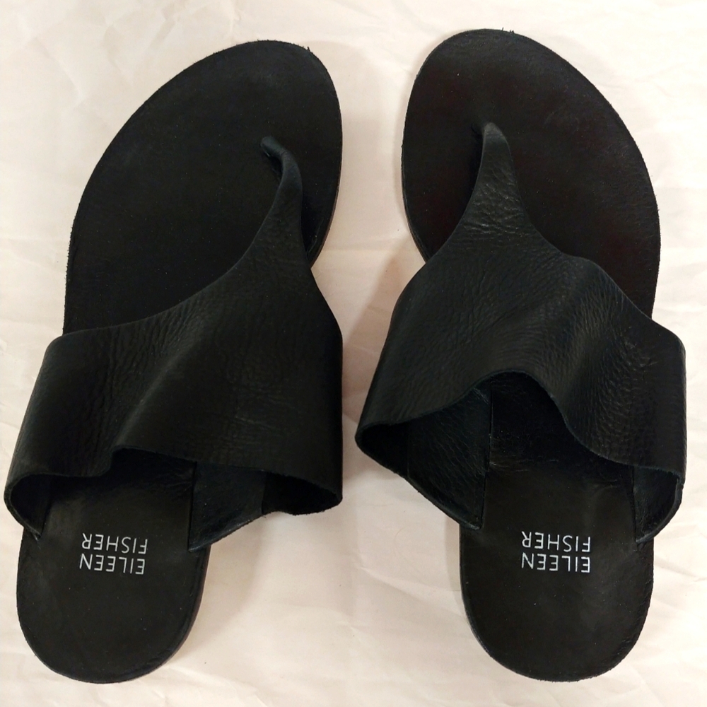Eileen Fisher Black Sandals Sleek Comfortable Design